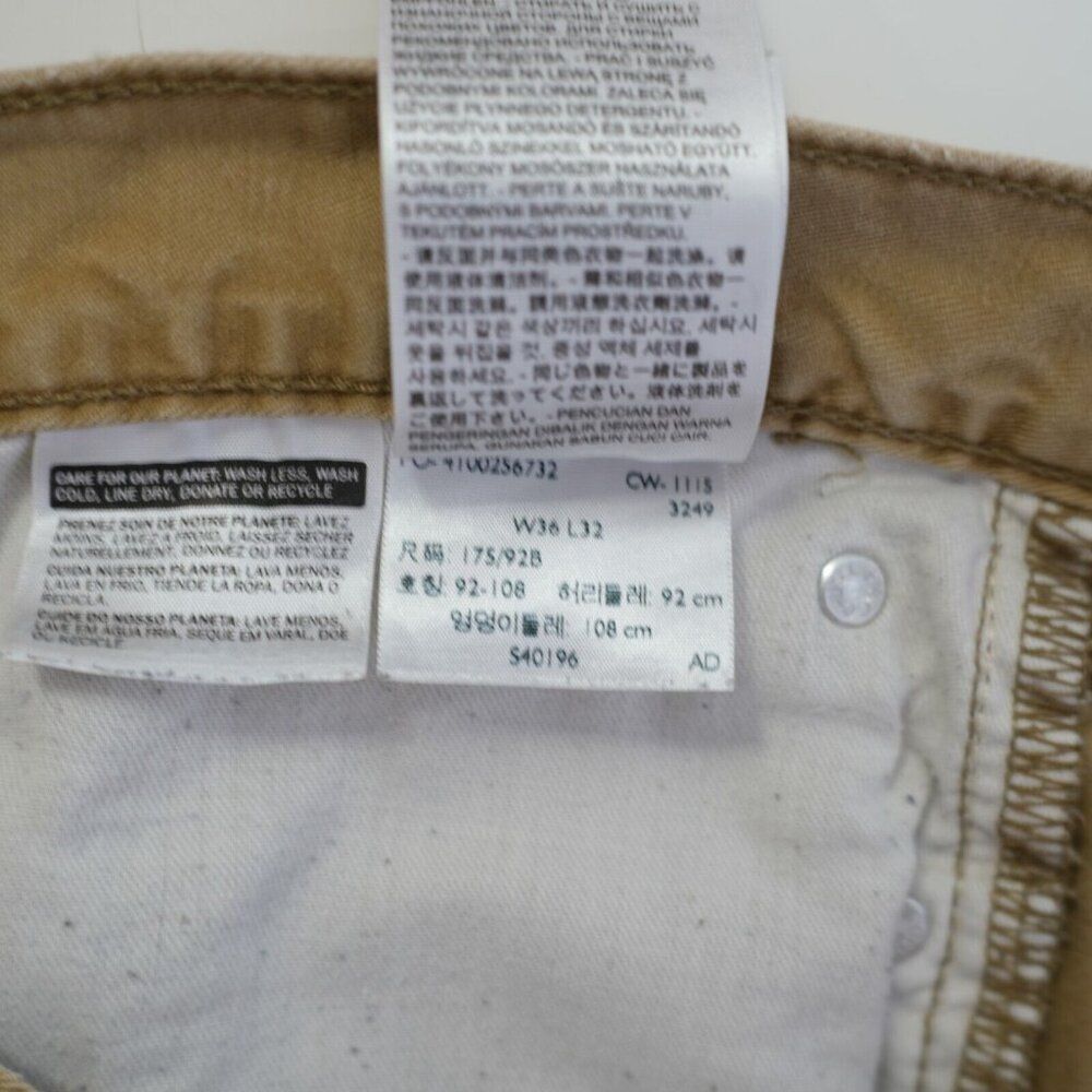 Levi's 514 Staight Fit Tan Denim Mid Rise Jeans 36/31 Tagged‎ 36/32 - Picture 7 of 9